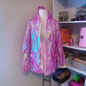 Pink Iridescent Rain Coat